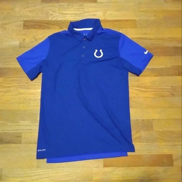 NFL Indianapolis Colts Nike On Field‎ Apparel Dri Fit Blue Polo Shirt Men M - Picture 1 of 6